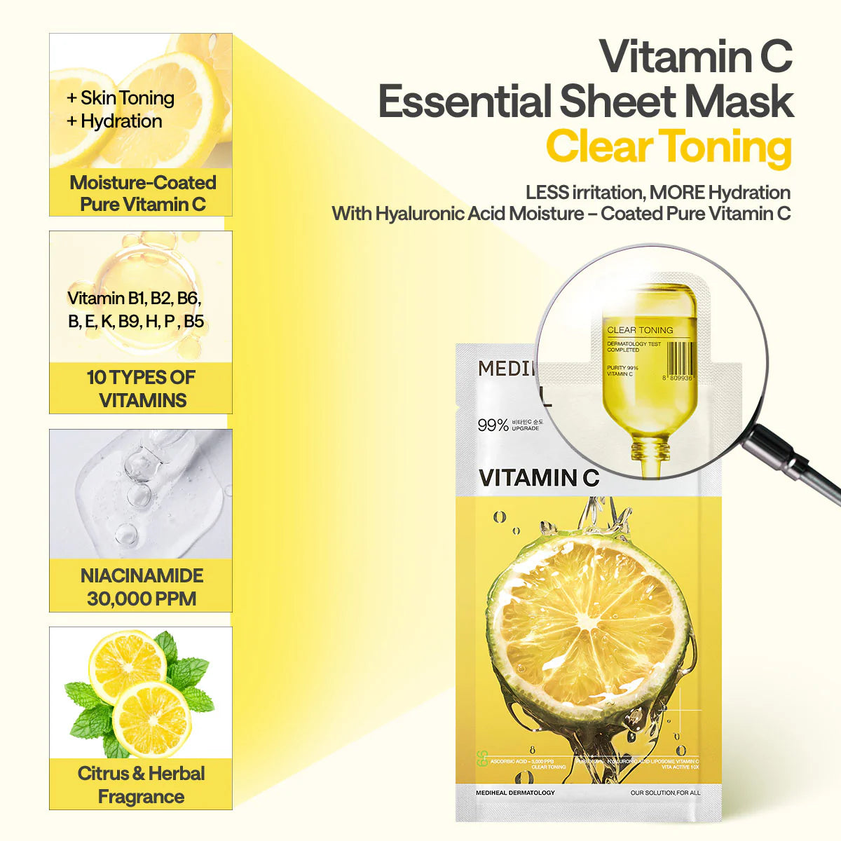 Mascarilla Facial - MEDIHEAL Vitamin C Essential Mask Sheet Clear Toning